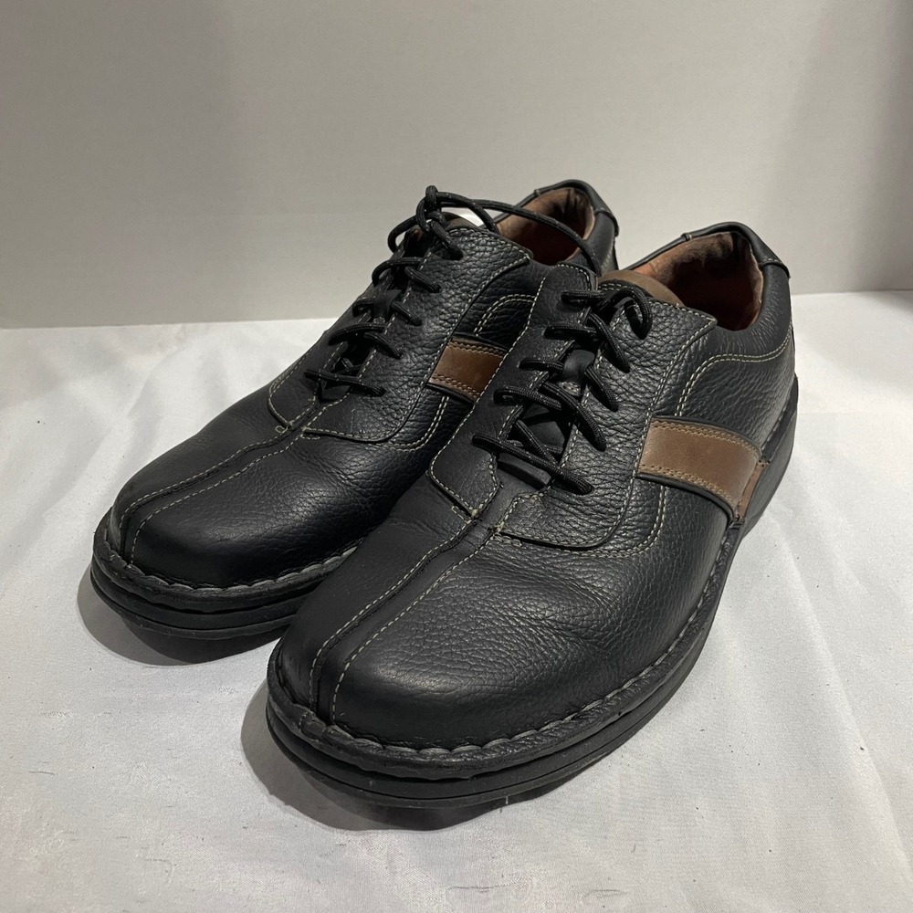 Clarks Mens 30345 Black Leather Lace Up‎ Casual Oxford Shoes Size 11M